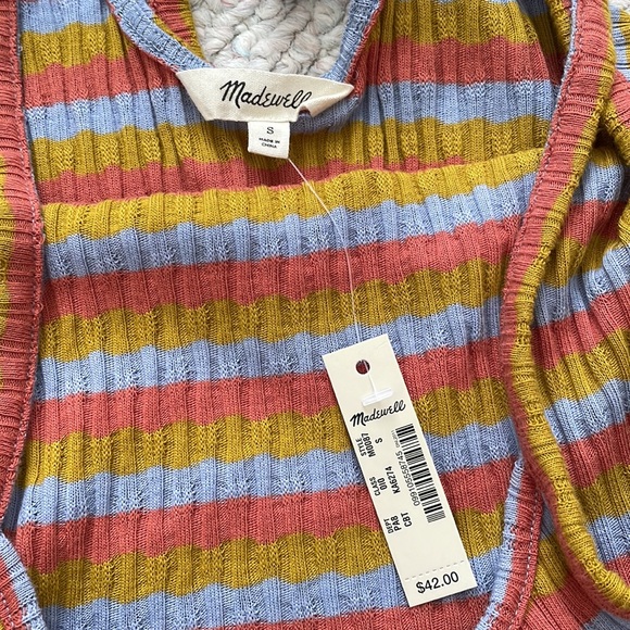 Madewell NWT multi color striped tank top - Picture 3 of 8
